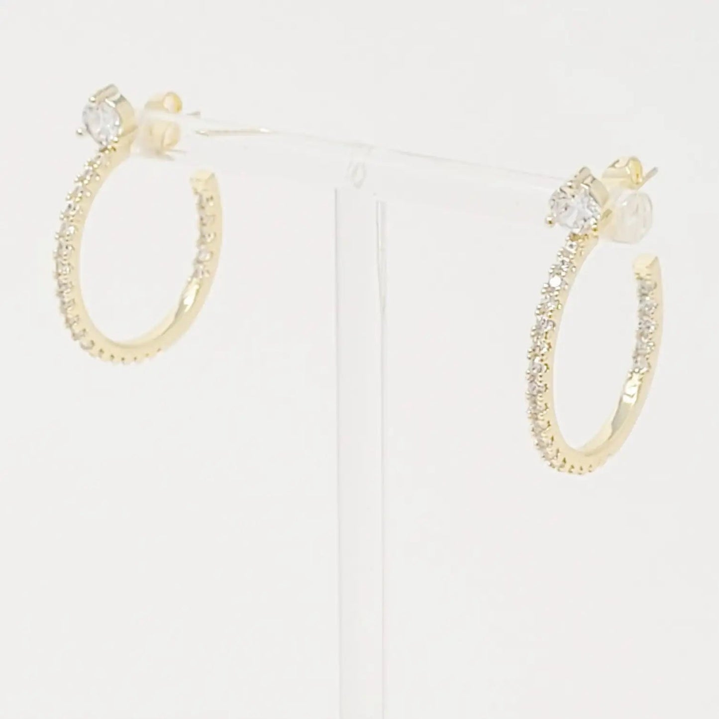 Diamond On Top Hoop Earrings WEM Support (www.WEM.support)