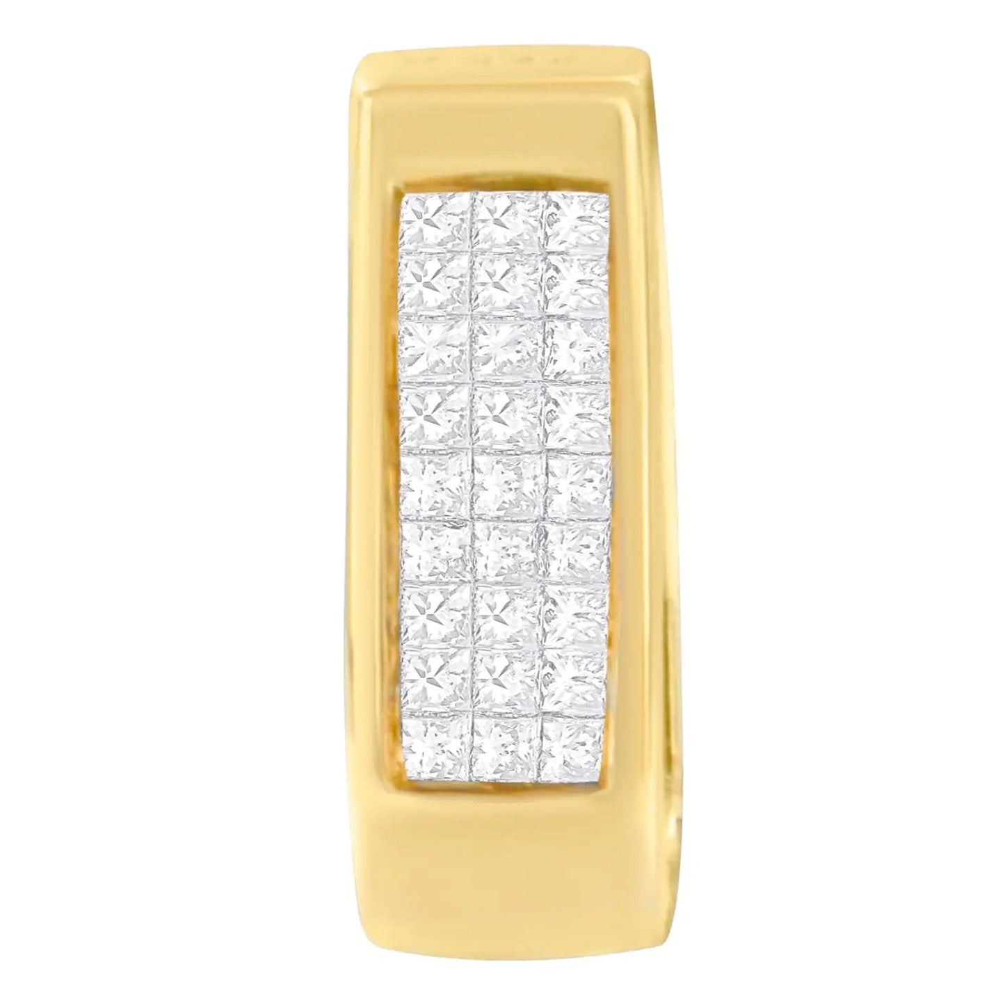 14K Yellow Gold Princess Cut Diamond Bar Halo Pendant Necklace (0.30 cttw, H-I Color, SI1-SI2 Clarity) WEM Support (www.WEM.support)