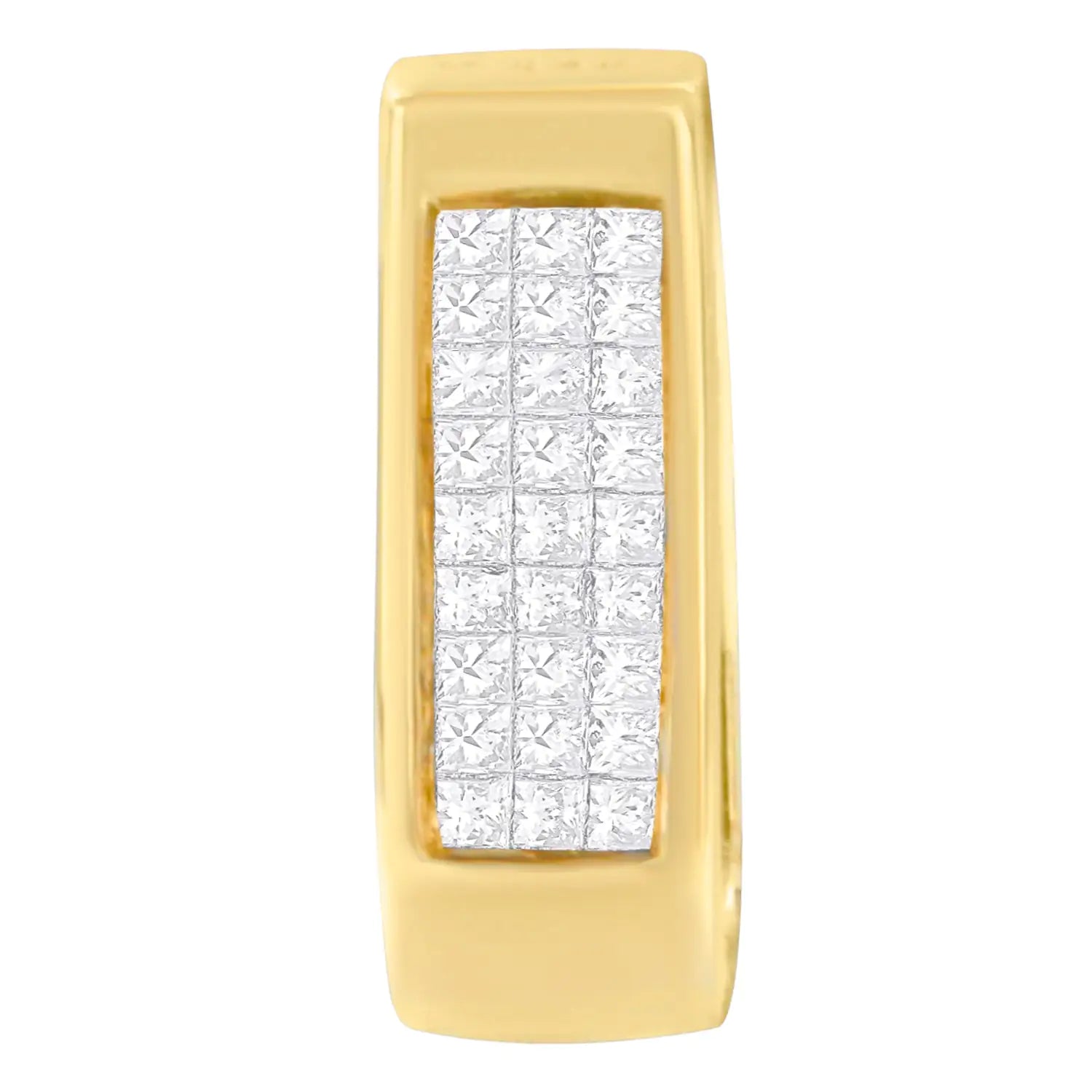 14K Yellow Gold Princess Cut Diamond Bar Halo Pendant Necklace (0.30 cttw, H-I Color, SI1-SI2 Clarity) WEM Support (www.WEM.support)