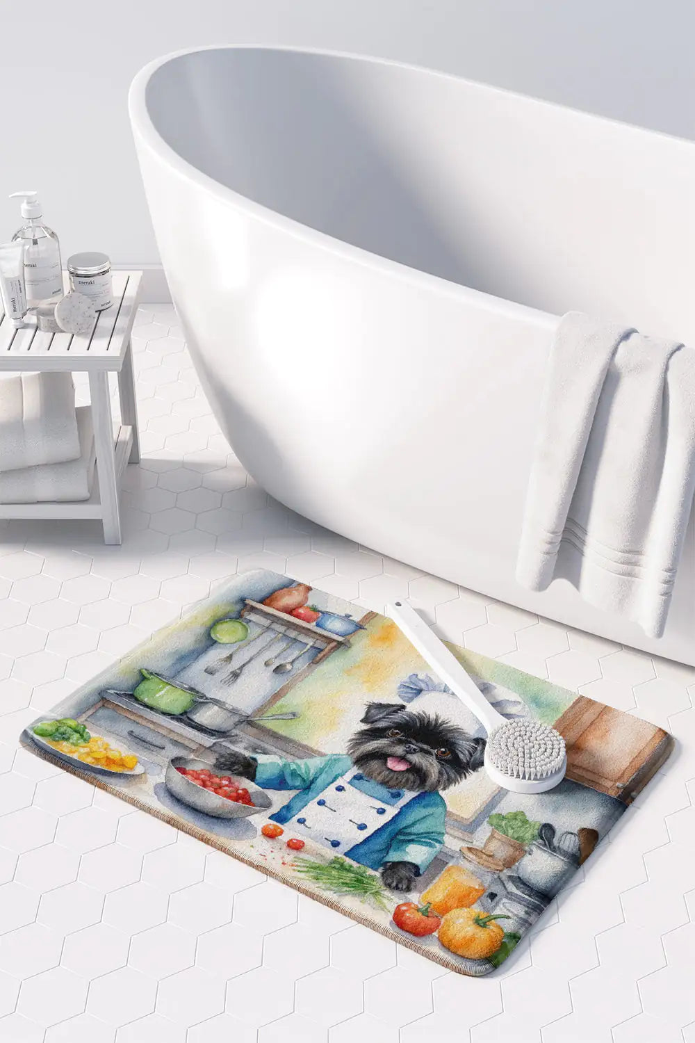 Affenpinscher The Chef Memory Foam Kitchen Mat WEM Support (www.WEM.support)