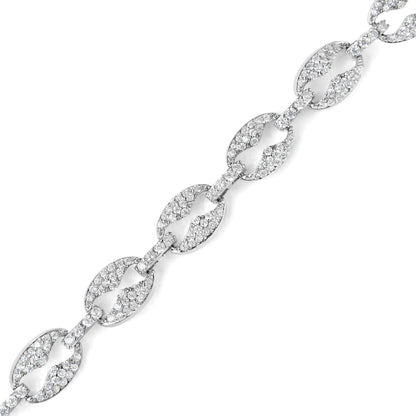 14K White Gold 1 1/2 Cttw Round Diamond Set Link Bracelet (I-J Color, I1-I2 Clarity) - 7" WEM Support (www.WEM.support)