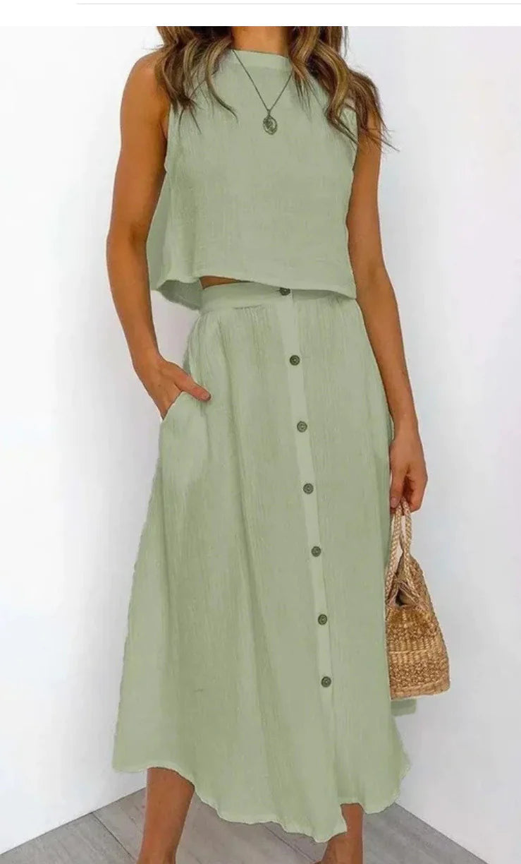 Solid Color Vest & Skirt Set WEM Support (www.WEM.support)