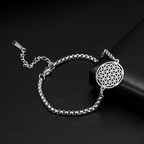 Flower of Life Stainless Steel Bracelet WEM Support (www.WEM.support)