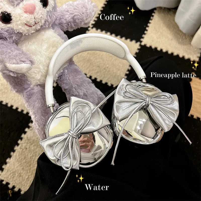 Electroplated Three-dimensional Bow Headphone Case WEM Support (www.WEM.support)