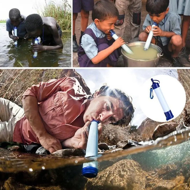 Tragbarer Outdoor Survival Wasser Life Straw WEM Support (www.WEM.support)