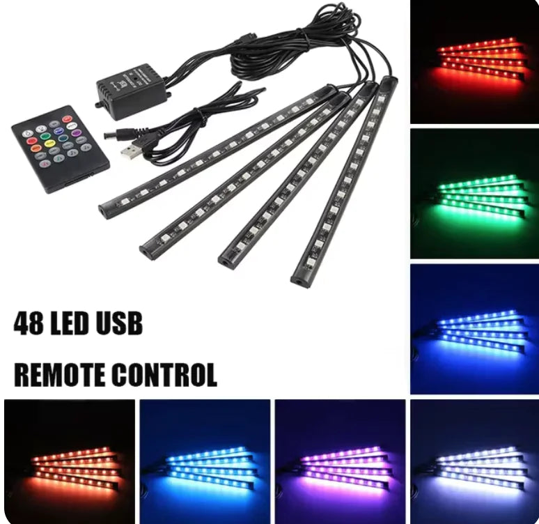 Luzes de LED Controladas por Música para Pés de Carro WEM Support (www.WEM.support)