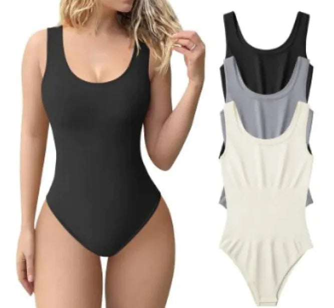 Women's U-neck Sleeveless Vest Tight Jumpsuit WEM Support (www.WEM.support)