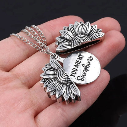 Sunflower Necklace And Hidden Message Necklace WEM Support (www.WEM.support)
