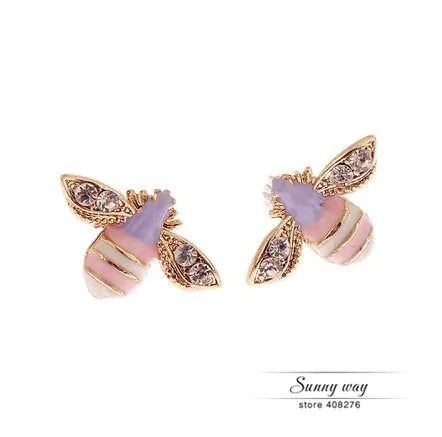 CZ Winged Bee with Enamel Accents WEM Support (www.WEM.support)