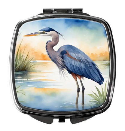 Blue Heron Emerging as the day fades Compact Mirror WEM Support (www.WEM.support)