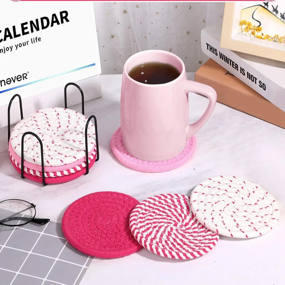 Hand-Woven Cotton Linen Heat-Resistant Table Mat & Coaster HejK.com