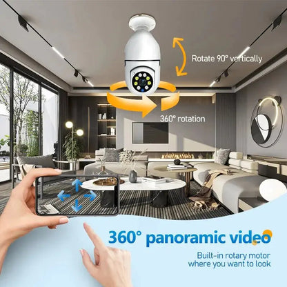 Smart 5G Surveillance Bulb: Full-Color Night Vision WEM Support (www.WEM.support)
