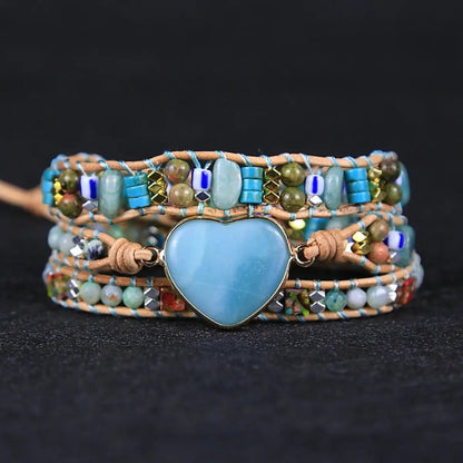 Heart Hand-woven Multi-layer Leather Bracelet For Men And Women HejK.com