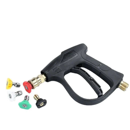 1/4" High Pressure Washer Gun 4000 PSI Car Wash Foam Spray Short Wand w/ Nozzle WEM Support (www.WEM.support)