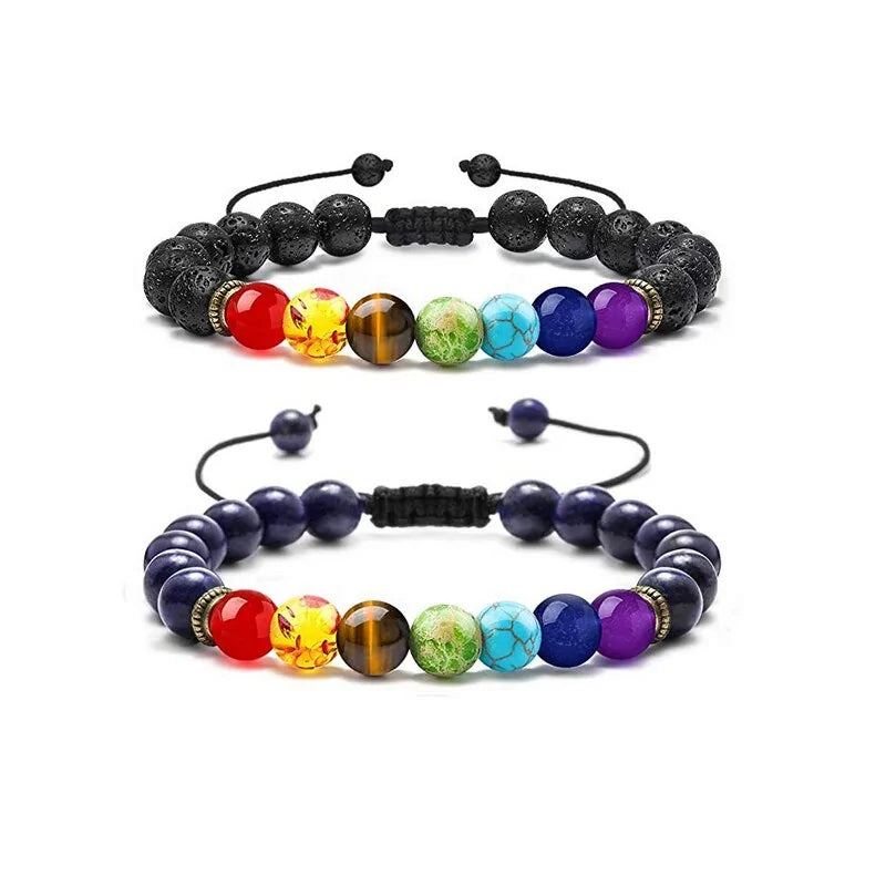 Lava Rock 7 Chakras Bracelet WEM Support (www.WEM.support)