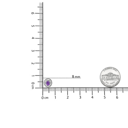 14K White Gold 4x3mm Round Pink Sapphire and 1/10 Cttw Round Diamond Halo Stud Earrings - (I-J Color, SI1-SI2 Clarity) WEM Support (www.WEM.support)