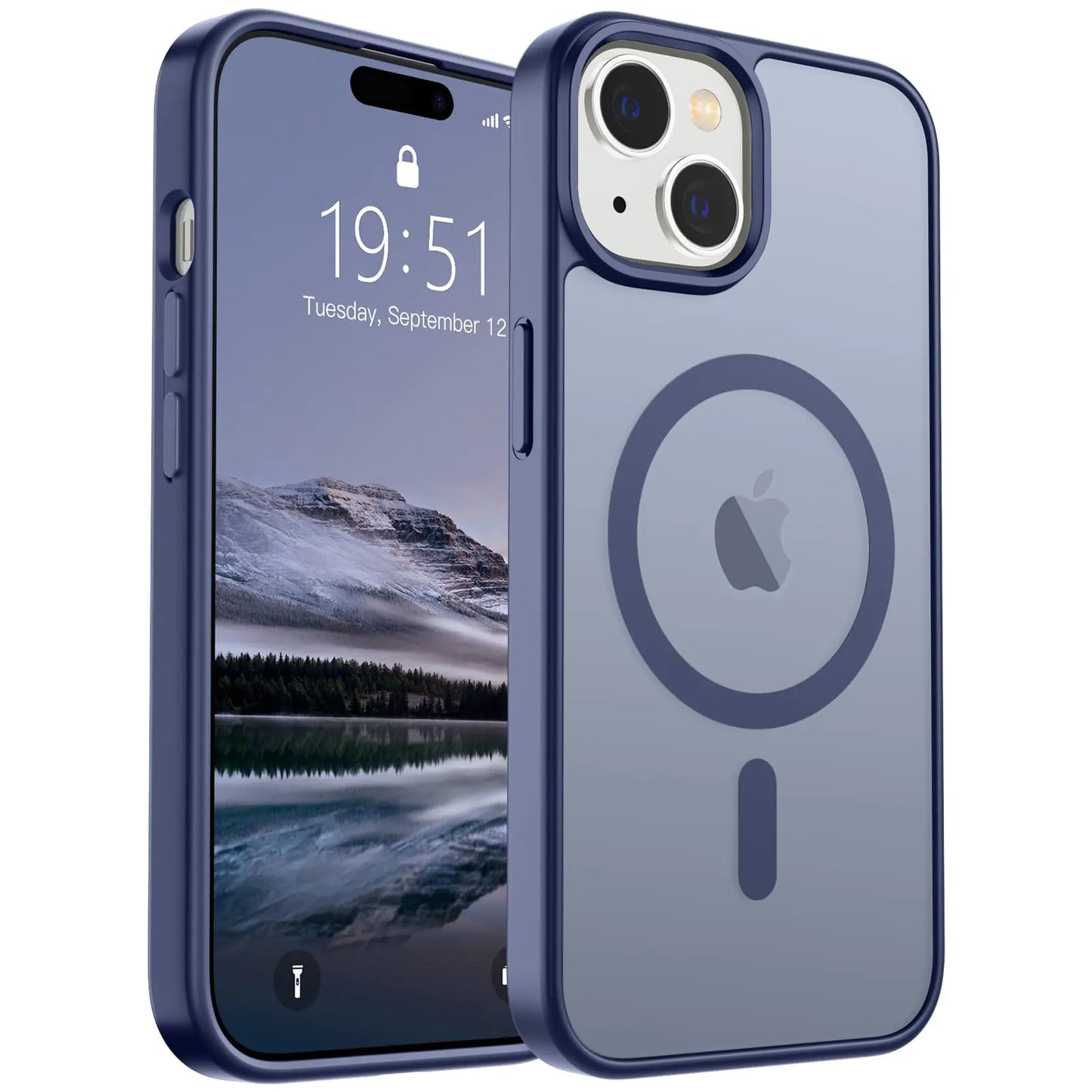 SUPFINE Magnetic for iPhone 15 Plus Case & iPhone 14 Plus Case(Compatible with MagSafe)(10 FT Military Grade Drop Protection) Slim Translucent Shockproof with Anti-Fingerprint Phone Case,Black