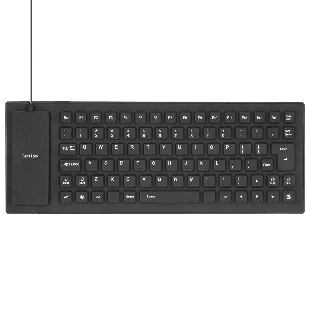 Waterproof Silicone Keyboard Foldable Flexible USB Dustproof DirtProof Full Size WEM Support (www.WEM.support)