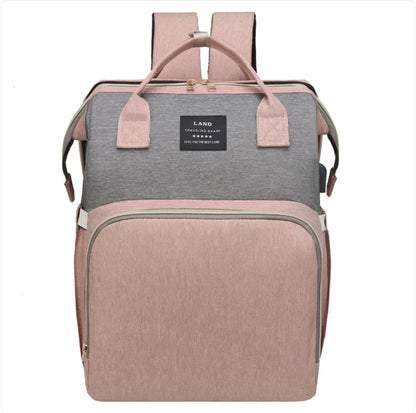 Multifunctional Maternity Diaper Backpack with Removable Mosquito Net and Baby Crib WEM Support (www.WEM.support)