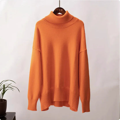 Women's Solid Color Turtleneck Sweater WEM Support (www.WEM.support)