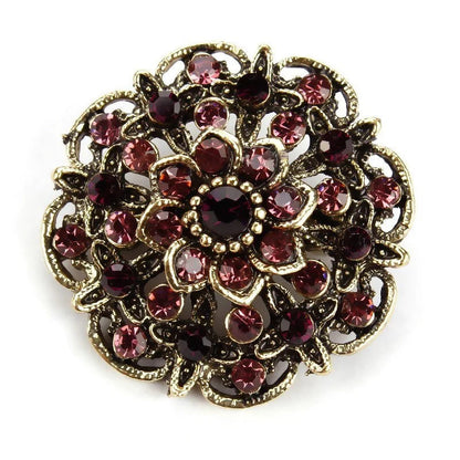 Peacock Flower Brooch WEM Support (www.WEM.support)
