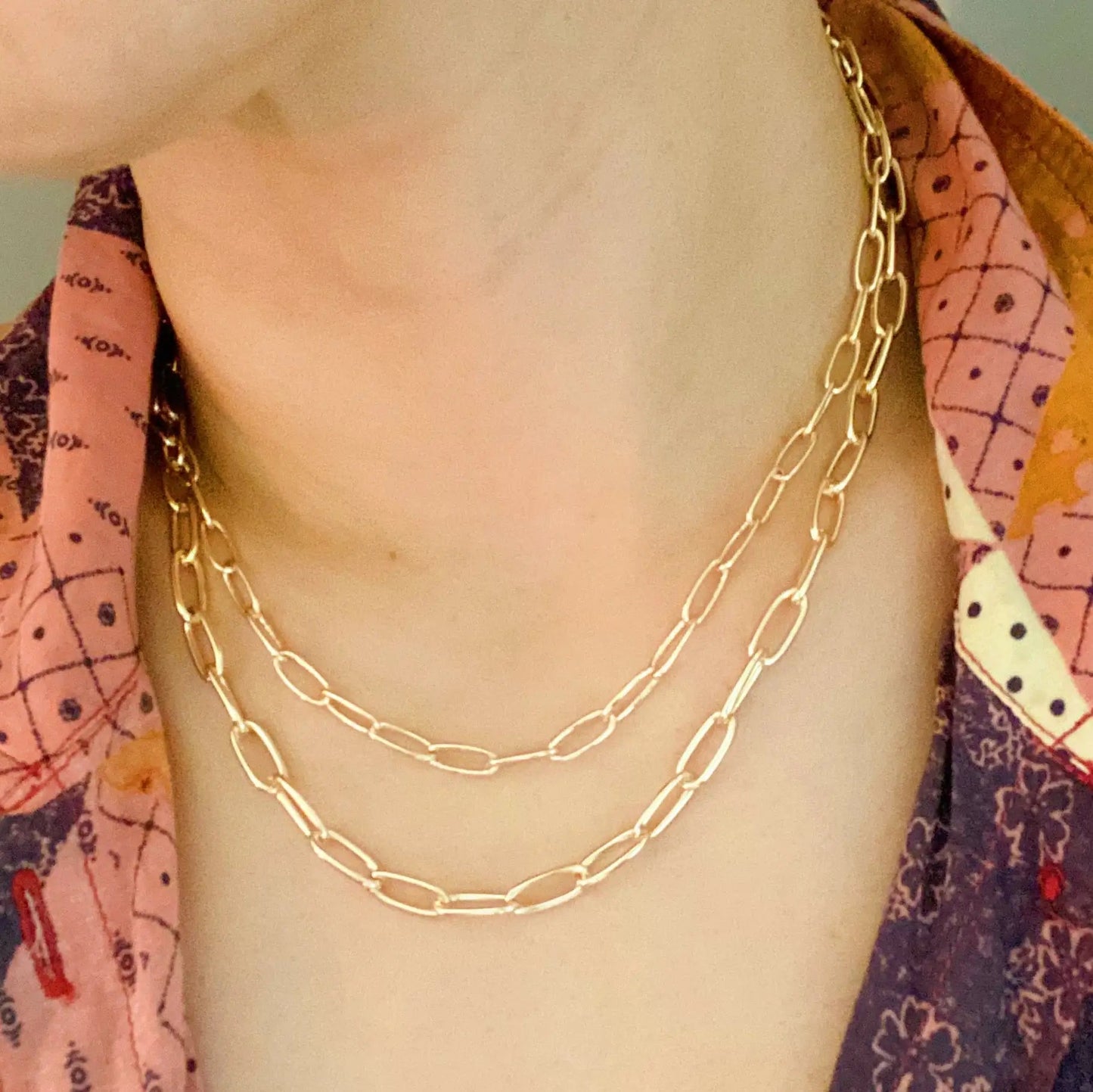 Double The Gold Chain Link Necklace WEM Support (www.WEM.support)