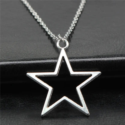 Simple Vintage Hollow Star Pendant Necklace WEM Support (www.WEM.support)