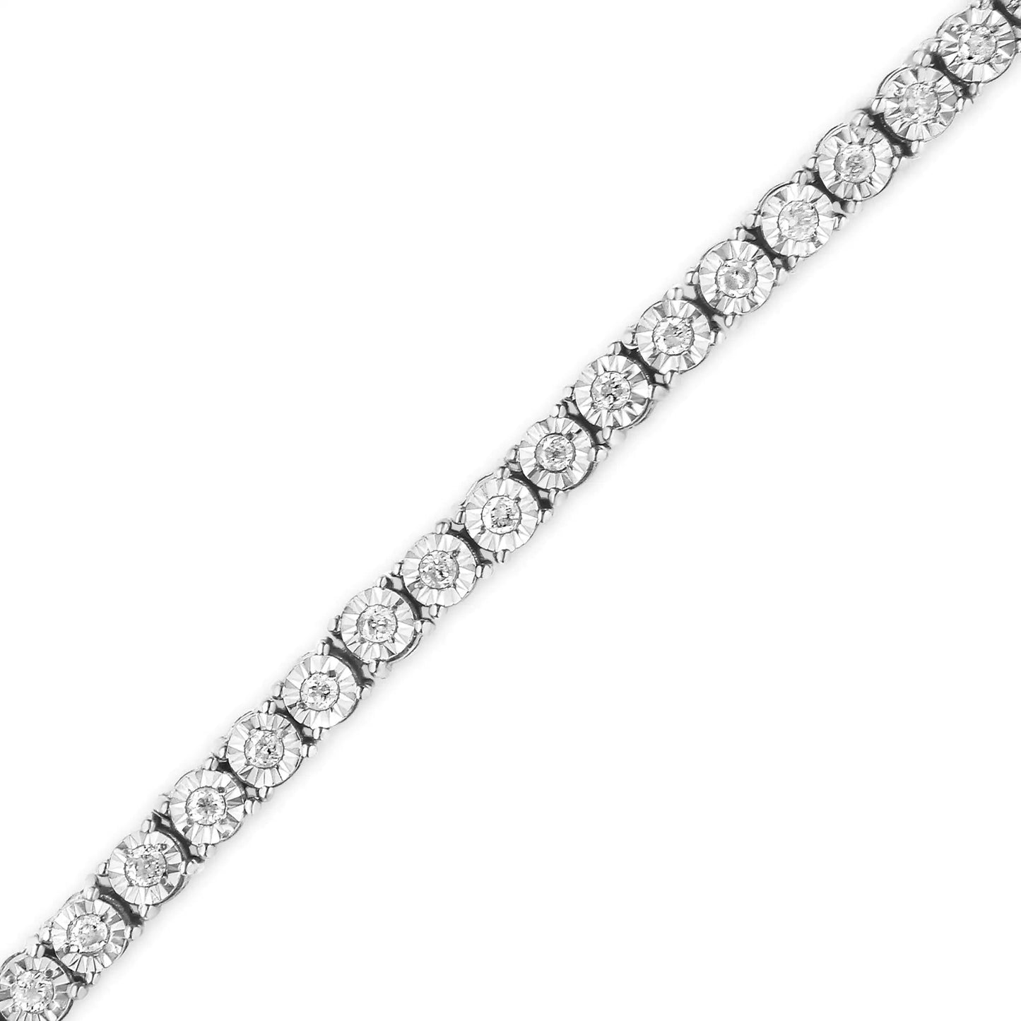 .925 Sterling Silver 1.0 Cttw Diamond Illusion-Set Miracle Plate Tennis Bracelet (I-J Color, I3 Clarity) - 7" WEM Support (www.WEM.support)