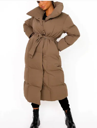 Women's Oversized Fashion Parka with Covered Buttons WEM Support (www.WEM.support)