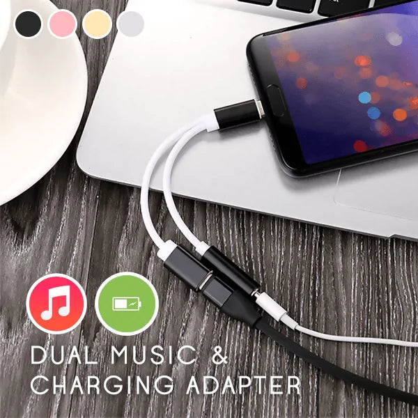Adaptador Dual de Música e Carregamento WEM Support (www.WEM.support)