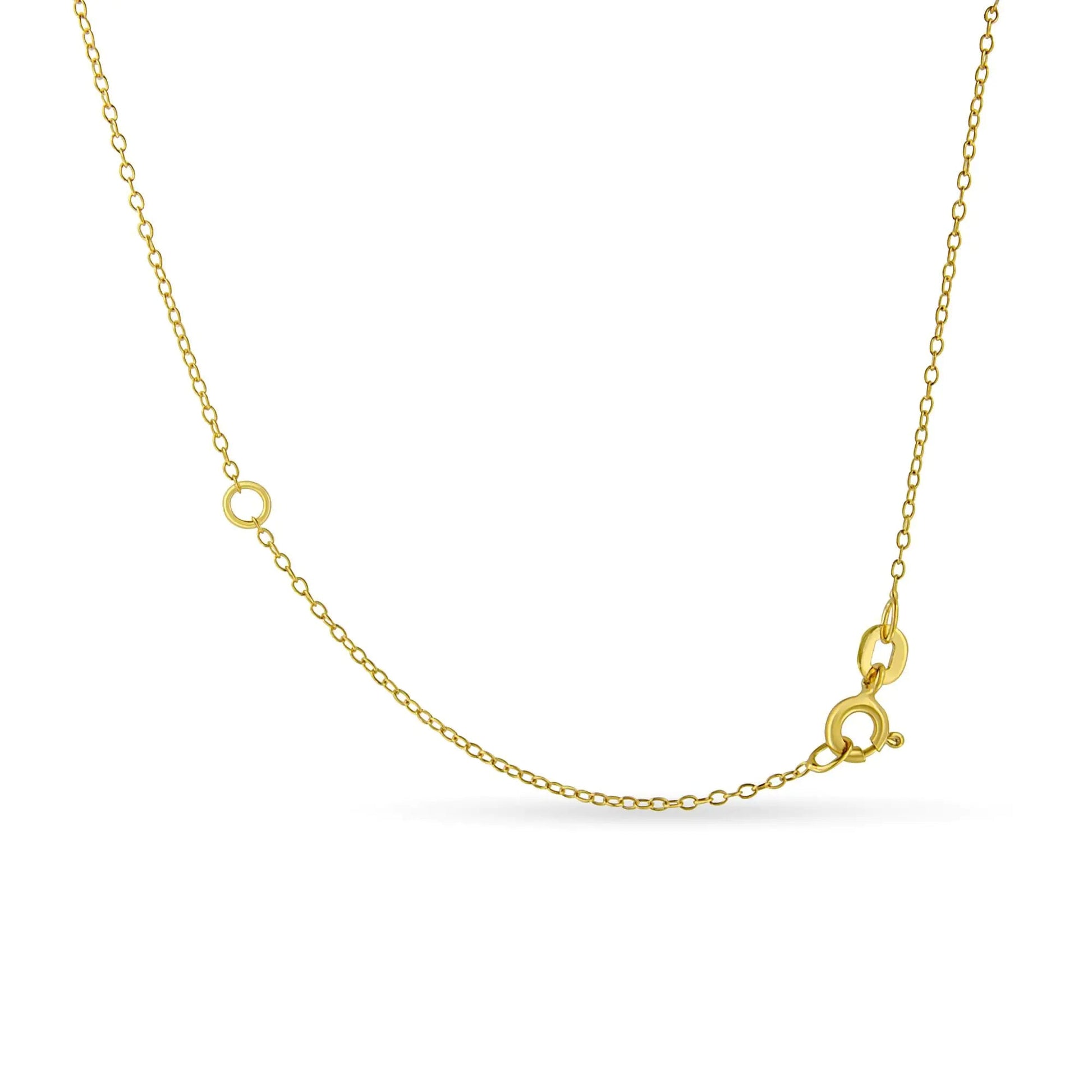 14K Yellow Gold Plated .925 Sterling Silver Bezel Set 1/2 Cttw Diamond 18" Pendant Necklace (K-L Color, SI2-I1 Clarity) WEM Support (www.WEM.support)