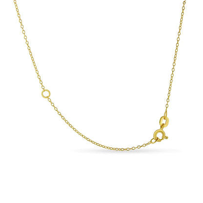 14K Yellow Gold Plated .925 Sterling Silver Bezel Set 1/2 Cttw Diamond 18" Pendant Necklace (K-L Color, SI2-I1 Clarity) WEM Support (www.WEM.support)