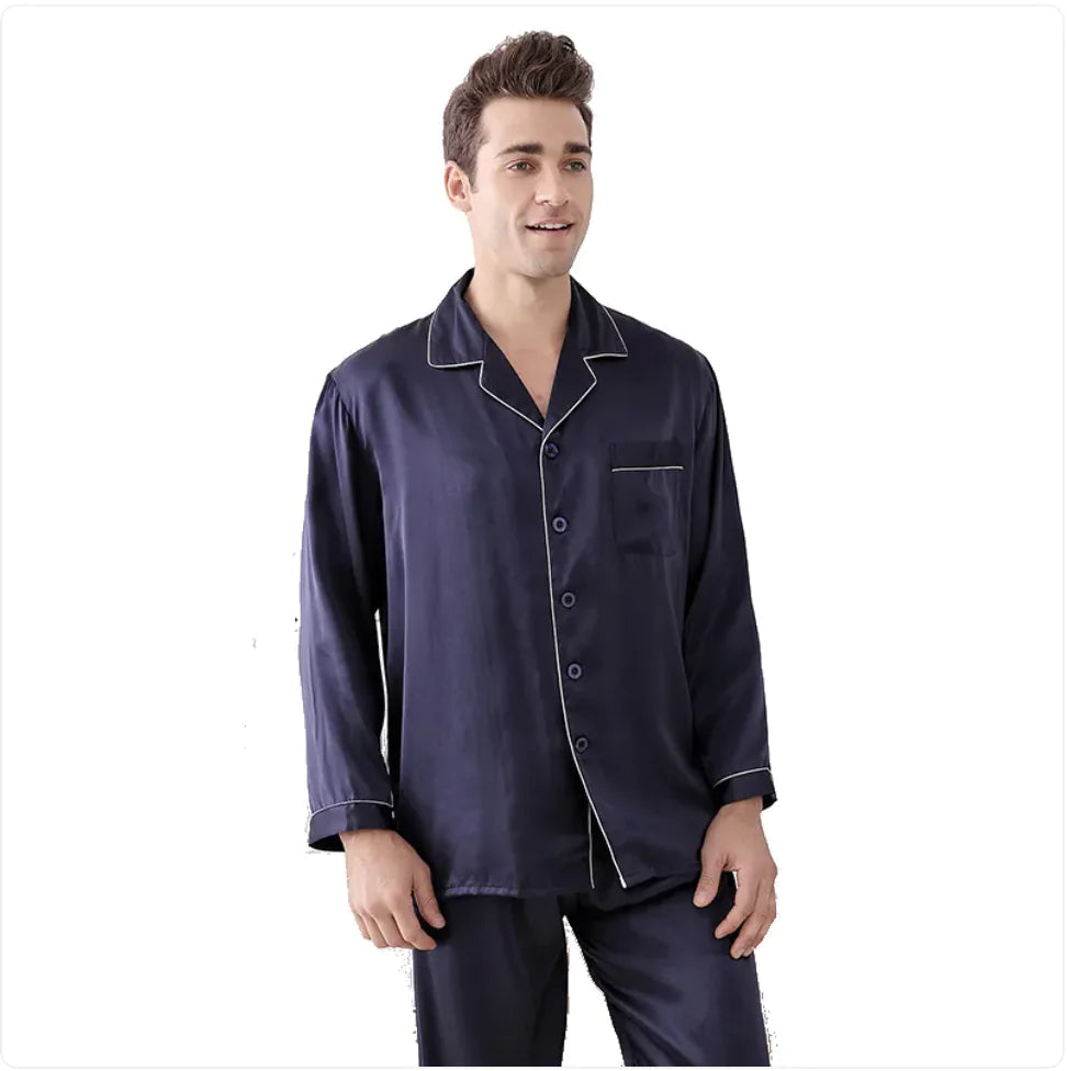 Silk Long-Sleeve Pajama Set for Spring & Summer WEM Support (www.WEM.support)