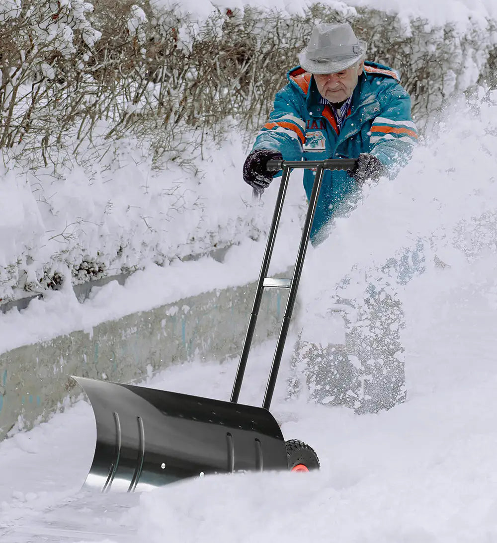Snow Removal Shovel - Heavy Duty Snow Removal Shovel - Efficient Snow Removal Tool - Ergonomic Design, Powder-coated Steel For Long-lasting Performance WEM Support (www.WEM.support)
