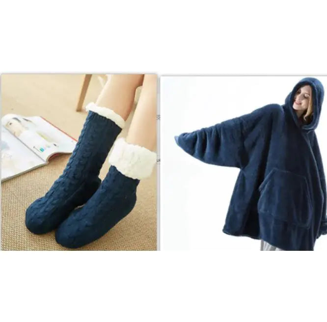 Comfortable Loose Double-Sided Fleece Thicker Wearable Blanket WEM Support (www.WEM.support)