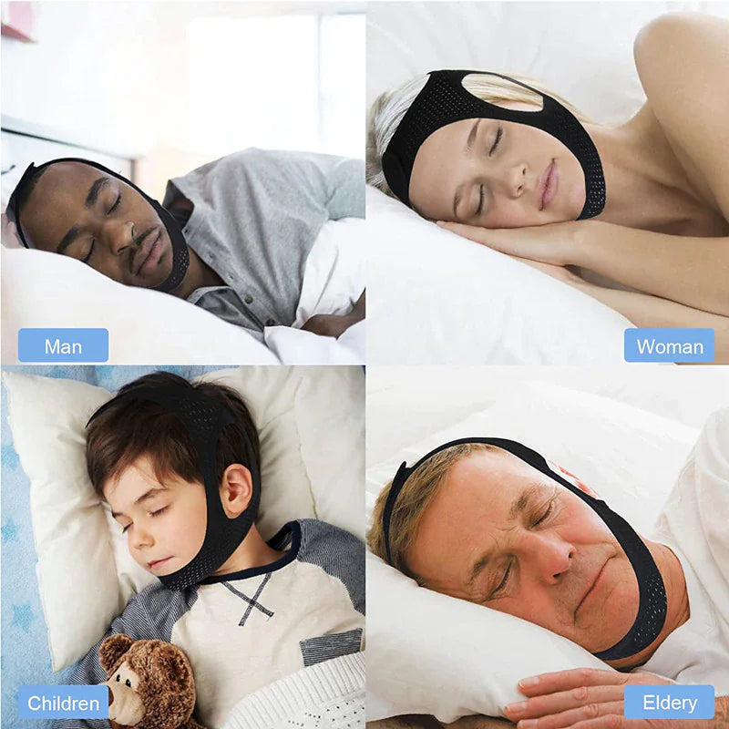 Anti Snoring Chin Strap Sleep Apnea Snore Stop Belt Snoreless Sleep Jaw Solution WEM Support (www.WEM.support)