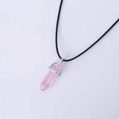 Hexagonal Column Quartz Necklaces Pendant WEM Support (www.WEM.support)