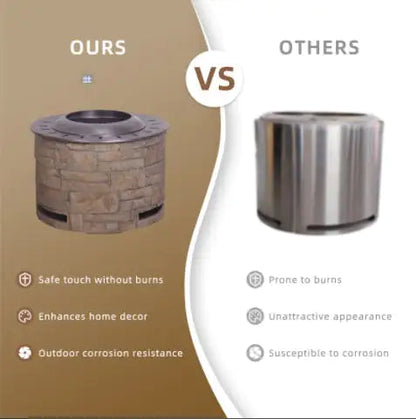 Stackstone Look Smokeless Firepit With Wood PelletTwigWood As The Fuel WEM Support (www.WEM.support)