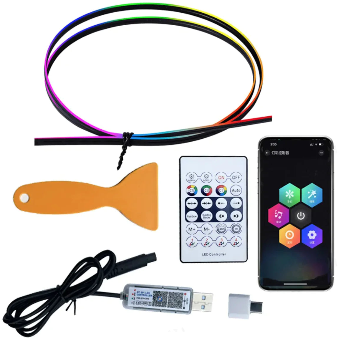 Luz Ambiente Musical USB Para Carro WEM Support (www.WEM.support)