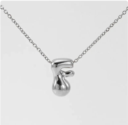 Women's Glossy Bubble Letter Pendant Necklace WEM Support (www.WEM.support)