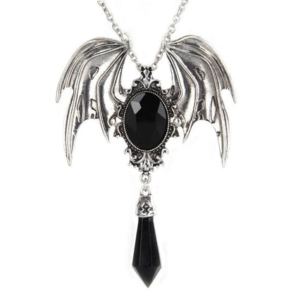 Red Crystal Vampire Bat Pendant WEM Support (www.WEM.support)