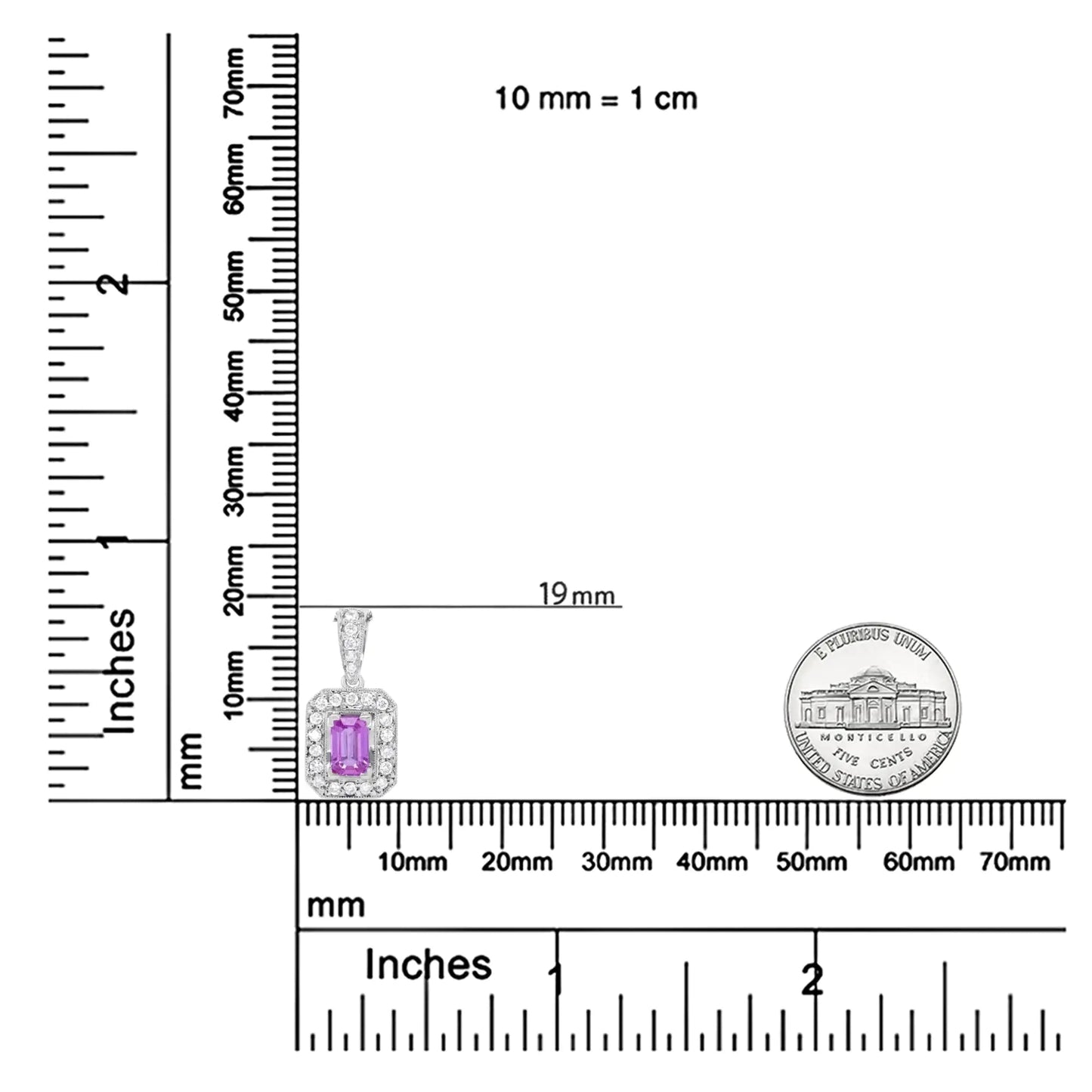 18K White Gold 6x4mm Pink Sapphire and 1/4 Cttw Pave-Set Round Diamond Pendant 18" Necklace - (H-I Color, VS1-VS2 Clarity) WEM Support (www.WEM.support)