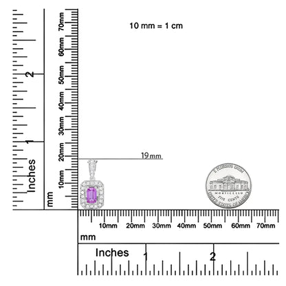 18K White Gold 6x4mm Pink Sapphire and 1/4 Cttw Pave-Set Round Diamond Pendant 18" Necklace - (H-I Color, VS1-VS2 Clarity) WEM Support (www.WEM.support)