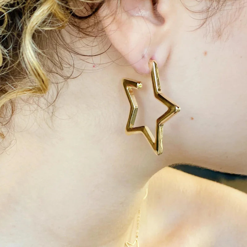 Golden Stars Earrings WEM Support (www.WEM.support)