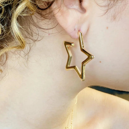 Golden Stars Earrings WEM Support (www.WEM.support)