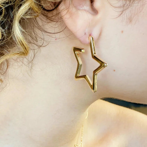 Golden Stars Earrings WEM Support (www.WEM.support)