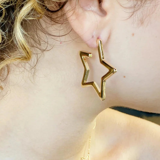 Golden Stars Earrings WEM Support (www.WEM.support)