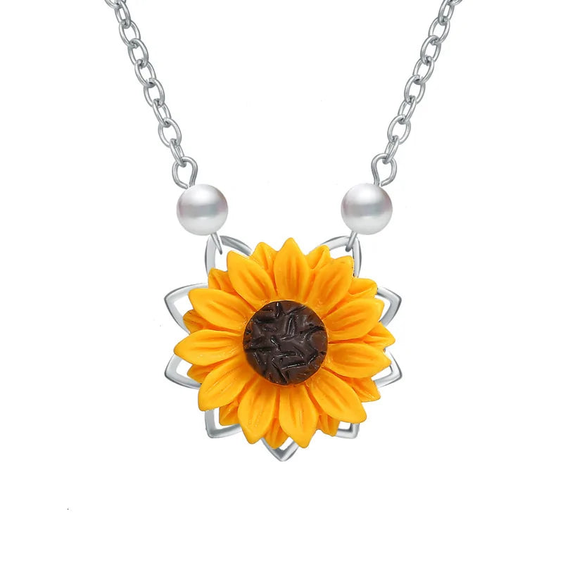 Sunflower - You Are My Sunshine Necklace WEM Support (www.WEM.support)