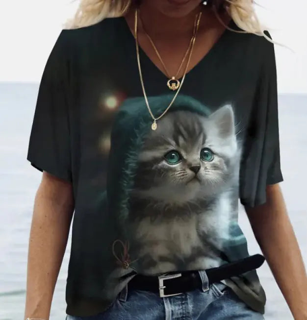 Cat Pattern Tshirt WEM Support (www.WEM.support)