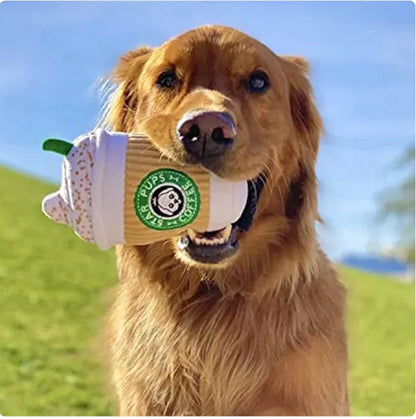 Juguete de Peluche para Perro con Diseño de Latte de Especias de Calabaza HejK.com